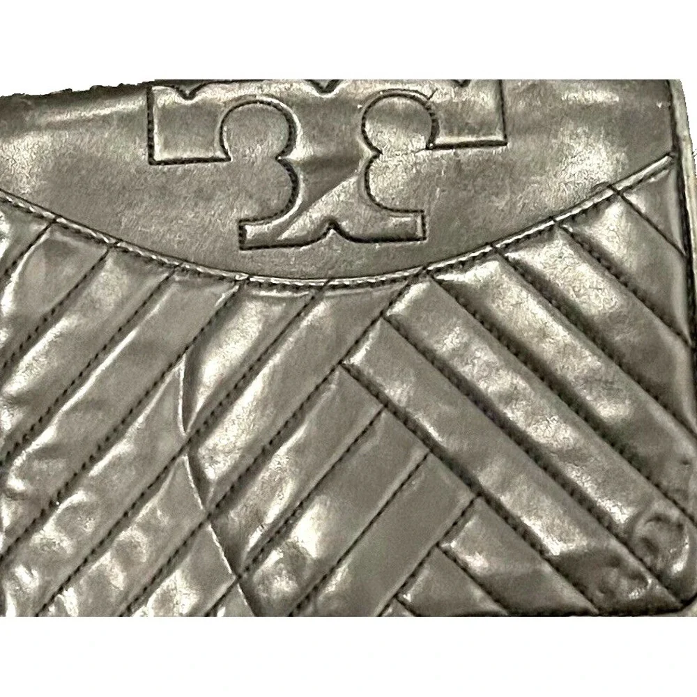 Tory Burch Fleming Quilted  black  Shoulder Crossbody Handbag Purse